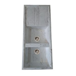 سینک گرانیتی توکار تیدومکث مدل سفید رگه طلا