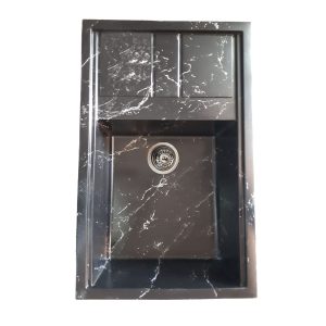 سینک گرانیتی 80تیدومکث مدل مشکی رگه سفید