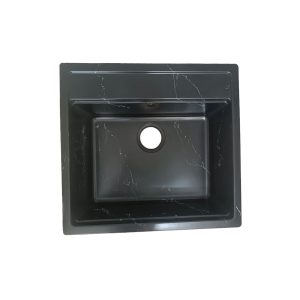 سینک گرانیتی توکار تیدومکث مدل مشکی رگه سفید(وانی کوچک)