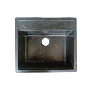 سینک گرانیتی توکار تیدومکث مدل مشکی رگه طلا(وانی کوچک)